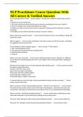 NLP Practitioner Course Questions With All Correct & Verified Answers
