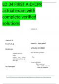 LD 34 FIRST AID&sol;CPR actual exam with complete verified solutions