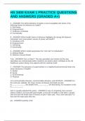 HS 3400 EXAM 1 PRACTICE QUESTIONS AND ANSWERS &lpar;GRADED A&plus;&rpar;