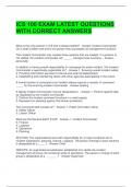 ICS 100 EXAM LATEST QUESTIONS WITH CORRECT ANSWERS 