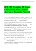ICS 100 Chapter 10 Exam Questions with Correct Answers Already Passed 