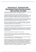 Assignment 4 - Enterprise Risk Management Exam Question Contain 100&percnt; Verified Ans 2025