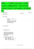 WGU &vert;  C190 &vert; actual exam &vert; with complete verified solutions &vert; already graded A&plus;&period;doc