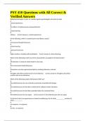 PSY 410 Questions with All Correct & Verified Answers