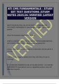 ATI CMS FUNDAMENTALS - STUDY SET TEST QUESTIONS &vert;STUDY NOTES 2025&vert;26 &vert;VERIFIED &vert;LATEST VERSION