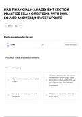 NAB FINANCIAL MANAGEMENT SECTION PRACTICE EXAM QUESTIONS WITH 100&percnt; SOLVED ANSWERS&sol;NEWEST UPDATE