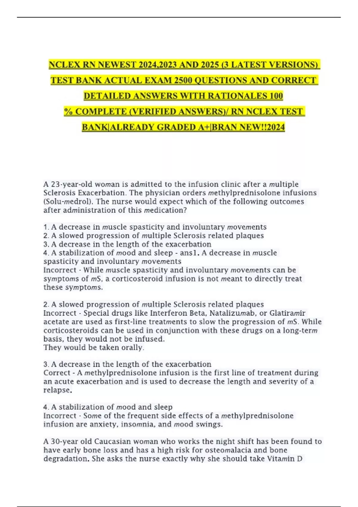 NCLEX RN NEWEST 2023, 2024 AND 2025 (3 LATEST VERSIONS) ACTUAL TEST ...