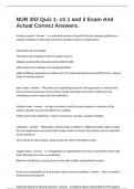 NUR 303 Quiz 1- ch 1 and 2 Exam And Actual Correct Answers&period;