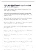 NUR 303&colon; Final Exam 4 Questions And All Correct Answers&period;