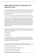 NURA 303 Final Exam 2 Questions All Solved Correct&period;