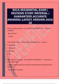 RECA RESIDENTIAL EXAM &vert;REVISION STUDY MATERIAL &vert;GUARANTEED ACCURATE ANSWERS &vert;LATEST VERSION 2025&vert;26