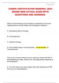 CHEMO CERTIFICATION RENEWAL 2025  BRAND NEW ACTUAL EXAM WITH  QUESTIONS AND ANSWERS&period; 