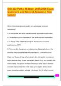 BIO 322 Patho Midterm 2025&sol;2026 Exam  Questions and Correct Answers &vert; New  Update 