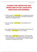FLORIDA FIRE INSPECTOR 2025  BRAND NEW ACTUAL EXAM WITH  QUESTIONS AND ANSWERS&period;