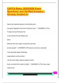 CAFCA Basic 2025&sol;2026 Exam  Questions and Verified Answers &vert;  Already Graded A&plus;