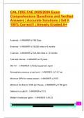 CAL FIRE FAE 2025&sol;2026 Exam  Comprehensive Questions and Verified  Answers &vert; Accurate Solutions &vert; Get it  100&percnt; Correct&excl;&excl; &vert; Already Graded A&plus; 