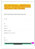 COP 3330 FSU Exam 1 2025&sol;2026 Exam  Questions and Corresponding Answers  with Surety of 100&percnt; Pass Mark