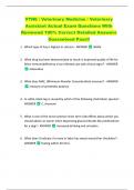 VTNE / Veterinary Medicine / Veterinary  Assistant Actual Exam Questions With  Reviewed 100% Correct Detailed Answers  Guaranteed Pass!! 