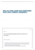 APG 101 FINAL EXAM 2025 QUESTIONS WITH 100&percnt; CORRECT ANSWERS&excl;&excl;