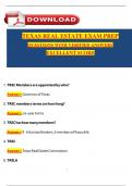 Texas Real Estate Exam Prep &lpar;From Pearson VUE and & Champions National Exam Prep&rpar; &lpar;2024 &sol; 2025&rpar; Questions with Verified Answers&comma; 100&percnt; Guarantee Pass Score