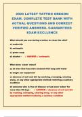 2025 LATEST TATTOO OREGON EXAM&period; COMPLETE TEST BANK WITH ACTUAL QUESTIONS AND CORRECT VERIFIED ANSWERS&period; GUARANTEED EXAM EXCLLENCE
