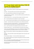 ICT Exam Study Guide Questions With All Correct & Verified Answers