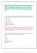 2025 HESI Pharmacology Exam Practice With Complete Questions and Verified Answers 100&percnt; Correct Already Graded A&plus;