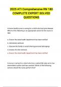 2025 ATI Comprehensive RN 180 COMPLETE EXPERT SOLVED QUESTIONS&period;