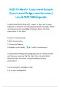 HESI RN Health Assessment Sample Questions with Approved Answers &vert; Latest 2025&sol;2026 Update&period;