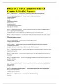 BTEC ICT Unit 1 Questions With All Correct & Verified Answers
