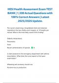HESI Health Assessment Exams PACKAGE DEAL &vert; BUNDLE contains the Latest Exam&comma; Versions 1&comma;2&comma;3&comma; sample quiz and Test bank Questions with Verified Answers-  Guaranteed Success&period; 