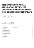 2025 CATEGORY 11 AERIAL APPLICATION REVIEW 292 QUESTIONS & ANSWERS RATED 100&percnt; CORRECT&sol;NEWEST UPDATE