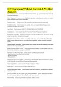 ICT Questions With All Correct & Verified Answers
