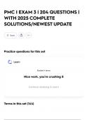 PMC I EXAM 3 &vert; 204 QUESTIONS &vert; WITH 2025 COMPLETE SOLUTIONS&sol;NEWEST UPDATE