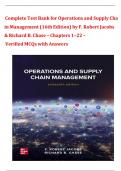Complete Test Bank for Operations and Supply Chain Management &lpar;16th Edition&rpar; by F&period; Robert Jacobs & Richard B&period; Chase &ndash; Chapters 1&ndash;22 &ndash; Verified MCQs with Answers   9781260238907
