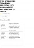 JT-101 STUDY GUIDE FINAL EXAM QUESTIONS WITH 100&percnt; COMPLETE ANSWERS&sol;NEWEST UPDATE