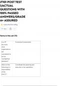 JT101 POST TEST 1&sol;ACTUAL QUESTIONS WITH 100&percnt; PASSED ANSWERS&sol;GRADE A&plus; ASSURED