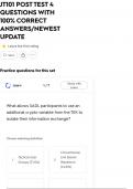 JT101 POST TEST 4 QUESTIONS WITH 100&percnt; CORRECT ANSWERS&sol;NEWEST UPDATE