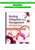 Test Bank for Nursing Delegation and Management of Patient Care&comma; 3rd Edition by Motacki  &vert; Verified Chapter's 1 - 21 &vert; Complete Newest Version 