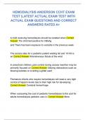 HEMODIALYSIS ANDERSON CCHT EXAM TEST &vert;LATEST ACTUAL EXAM TEST WITH ACTUAL EXAM QUESTIONS AND CORRECT ANSWERS RATED A&plus;