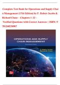 Complete Test Bank for Operations and Supply Chain Management &lpar;17th Edition&rpar; by F&period; Robert Jacobs & Richard Chase &ndash; Chapters 1&ndash;22 &ndash; Verified Questions with Correct Answers &vert; ISBN&colon; 9781260238907