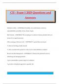 CII - Exam 1 2025 Questions and Answers