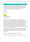 WOMEN&rsquo;S HEALTH NR 602 FINAL EXAM QUESTIONS AND CORRECT DETAILED ANSWERS WITH RATIONALES &lpar;VERIFIED ANSWERS&rpar; ALREADY GRADED A&plus;