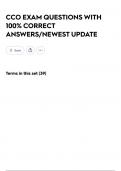  CCO EXAM QUESTIONS WITH 100&percnt; CORRECT ANSWERS&sol;NEWEST UPDATE