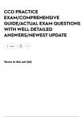 CCO PRACTICE EXAM&sol;COMPREHENSIVE GUIDE&sol;ACTUAL EXAM QUESTIONS WITH WELL DETAILED ANSWERS&sol;NEWEST UPDATE