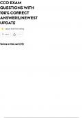CCO EXAM QUESTIONS WITH 100&percnt; CORRECT ANSWERS&sol;NEWEST UPDATE
