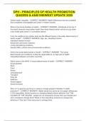 DPH - PRINCIPLES OF HEALTH PROMOTION QUIZZES & ANS&excl;&excl;&sol;NEWEST UPDATE 2025