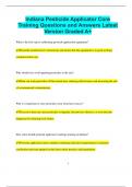Indiana Pesticide Applicator Core Training Questions and Answers Latest  Version Graded A&plus;