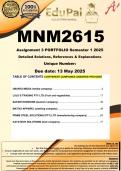 MNM2615 Assignment 3 PORTFOLIO &lpar;COMPLETE ANSWERS&rpar; Semester 2 2025  - DUE October 2025