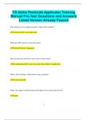 TG Idaho Pesticide Applicator Training Manual Pre-Test Questions and Answers  Latest Version Already Passed